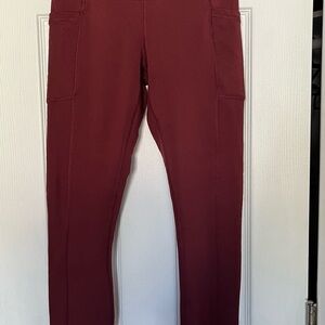 90 Degree By Reflex Leggings XS Burgundy High Waist Ankle.  VERY GOOD